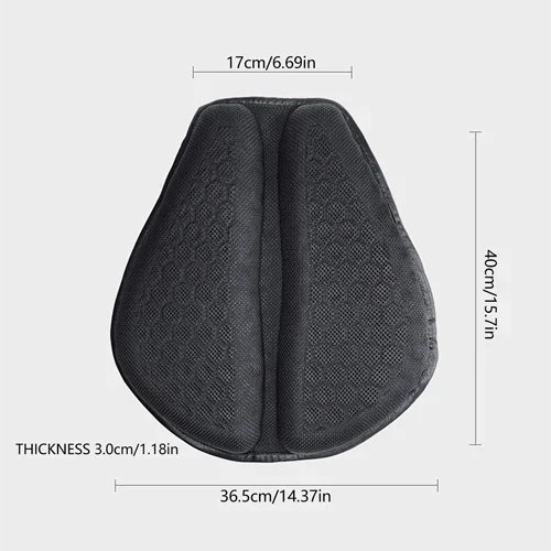 Lisslune | Motorcycle Gel Seat Pad | Shock Absorbing, Breathable & Anti-Slip Design for Long Distance Rides
