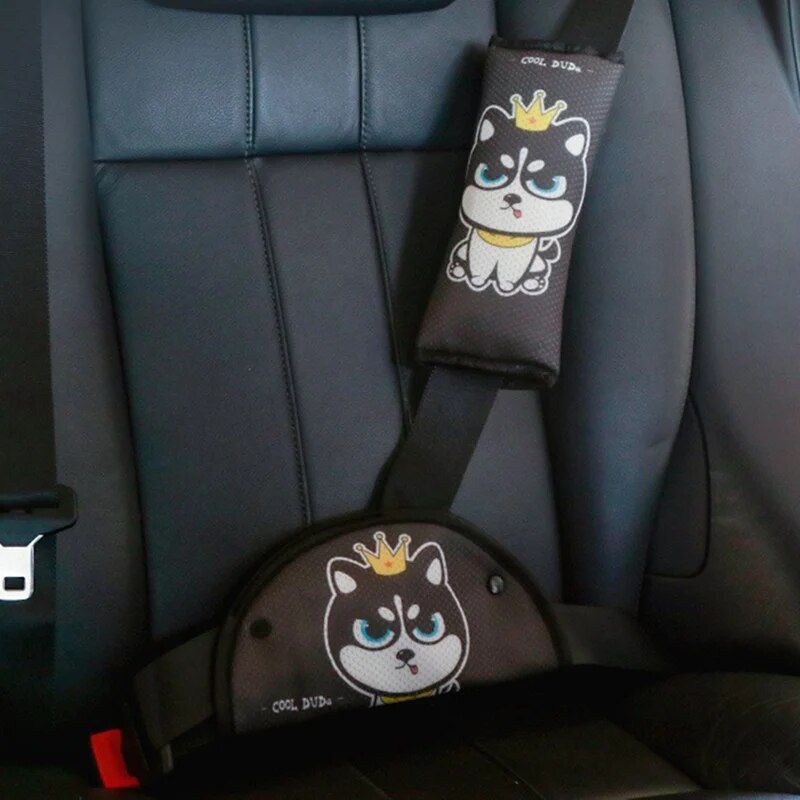 Lisslune | Children's Cartoon Safety Seatbelt Cushion and Adjustment Set