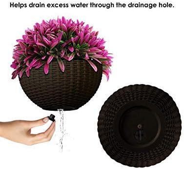 Lisslune | Woven hanging basket for plants with chain – Ideal for balcony and garden