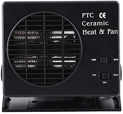 Lisslune | 12V Ceramic Car Heater | 150W-300W Portable Fan with Automatic Thermostat for Winter Use in Vehicles