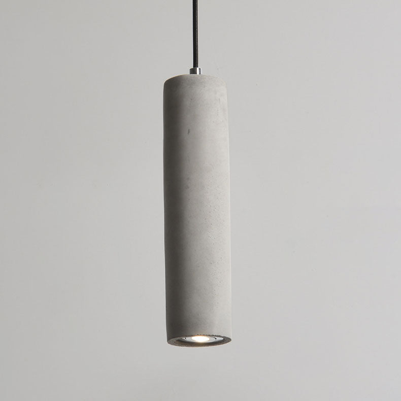Lisslune | StoneCast Industrial Cylinder Pendant Light made of Concrete | 1 Light | Smooth or Rough Surface