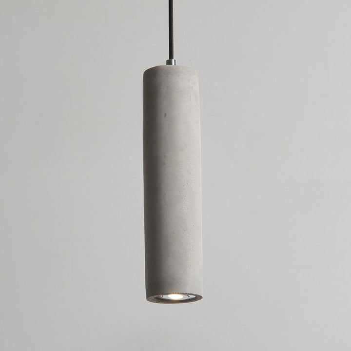 Lisslune | StoneCast Industrial Cylinder Pendant Light made of Concrete | 1 Light | Smooth or Rough Surface