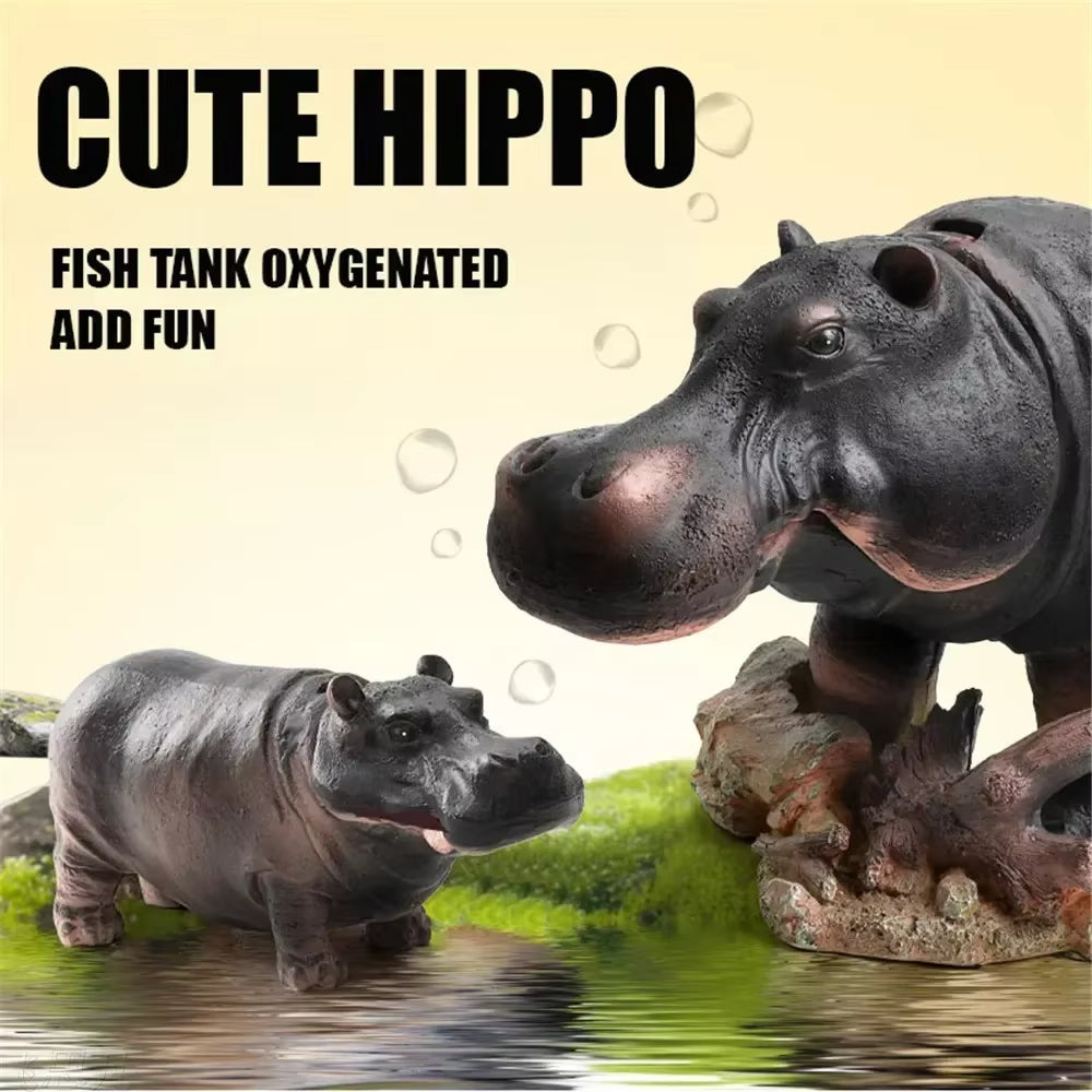 Lisslune | Mini Hippo Decorative Fish Tank Air Bubbler