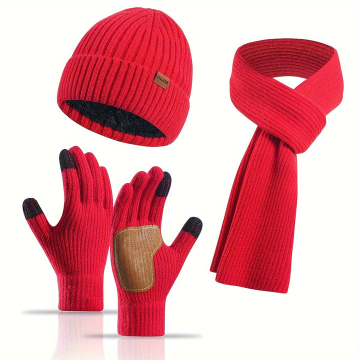 Lisslune | Winter Comfort Set – Knitted Beanie, Scarf and Gloves for Unisex