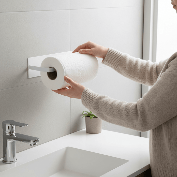 Lisslune | Modern Paper Towel Holder, Durable Iron, Wall Mountable