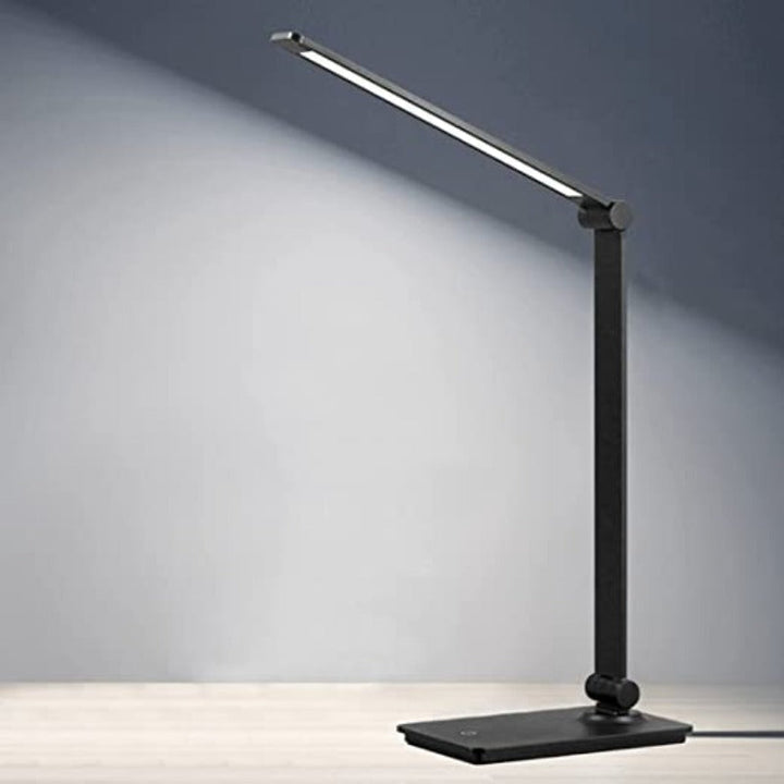 Lisslune | LED desk lamp, touch control desk lamp with 3 brightness levels, dimmable office lamp with adjustable arm, foldable table lamp for desk bedroom nightstand office
