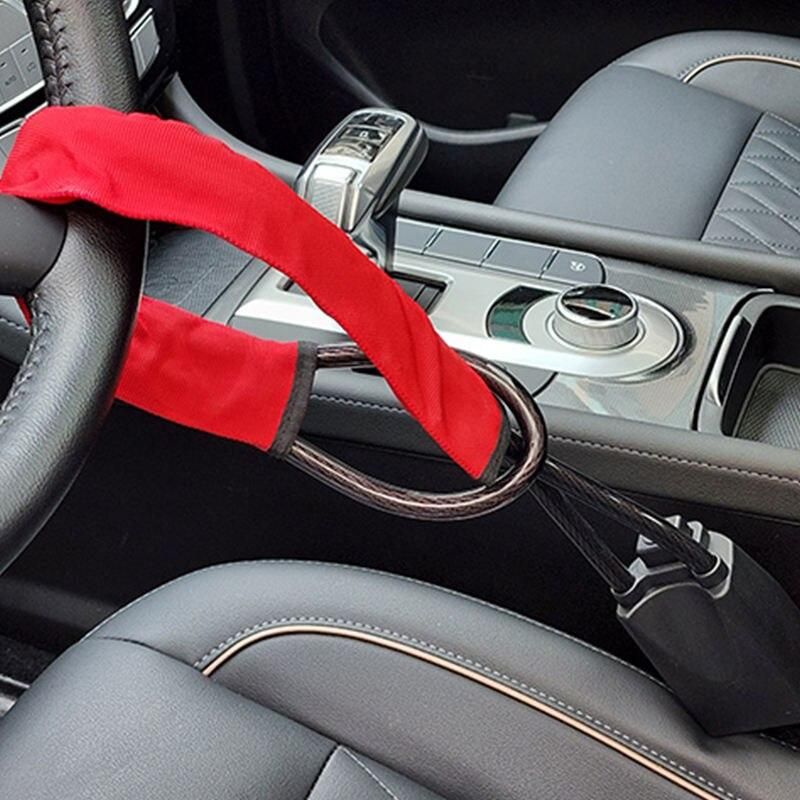 Lisslune | Universal Steering Wheel and Seatbelt Lock with Double Key