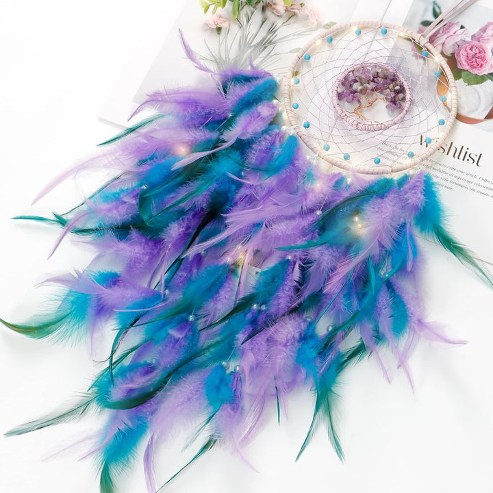 Lisslune | Frendorf Crystal Tree of Life Feather Glow Dreamcatcher