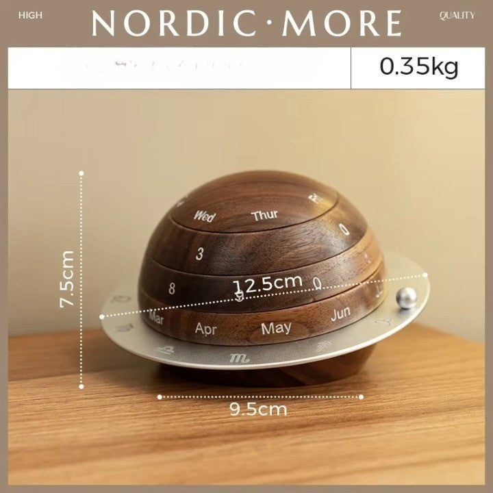 Lisslune | Cosmic Cycle Minimalist Rotating Wooden Calendar