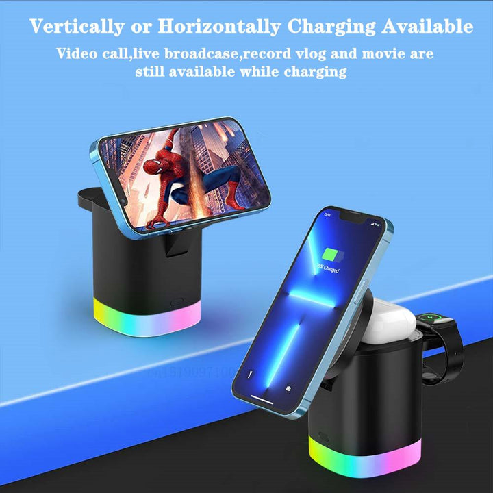 Lisslune | 3 In 1 Magnetic Wireless Charger, Glow and Go – Charge in Style!