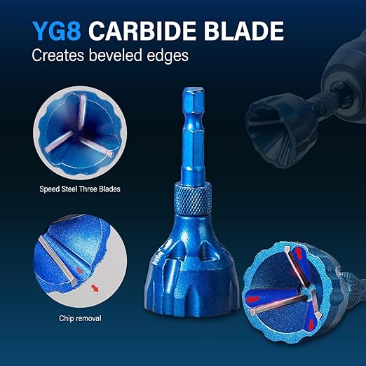 Lisslune | Deburring Outer Edge Tool with Carbide Blade
