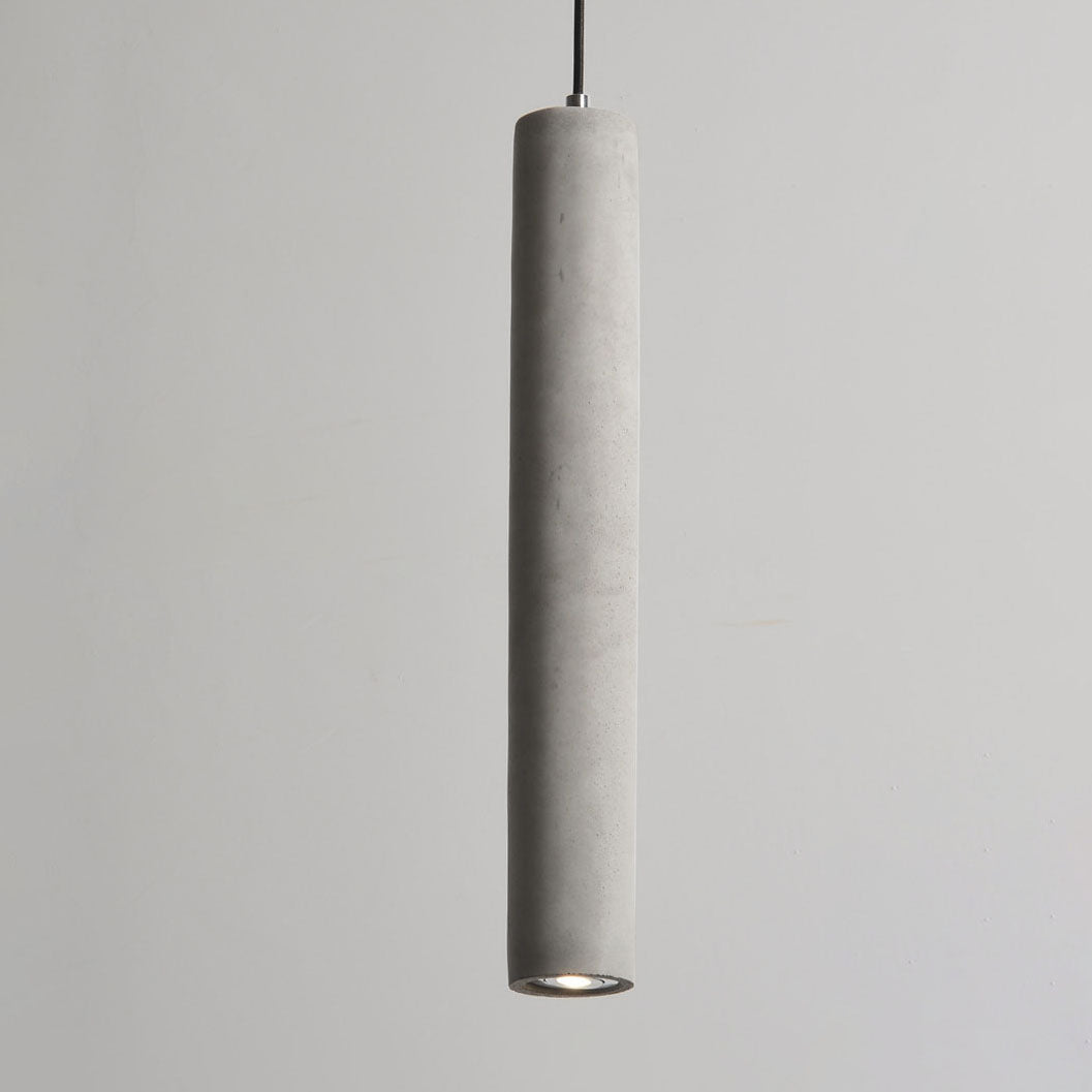 Lisslune | StoneCast Industrial Cylinder Pendant Light made of Concrete | 1 Light | Smooth or Rough Surface