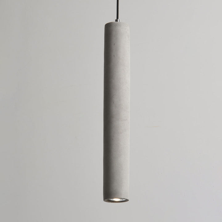 Lisslune | StoneCast Industrial Cylinder Pendant Light made of Concrete | 1 Light | Smooth or Rough Surface