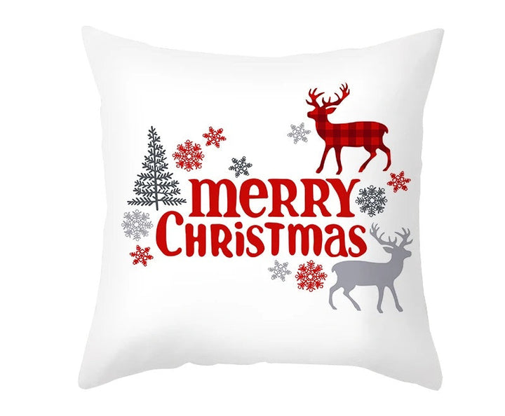 Lisslune | Christmas Cushion Cover – Festive Santa & Elk Design for Holiday Decor & Perfect New Year Gift