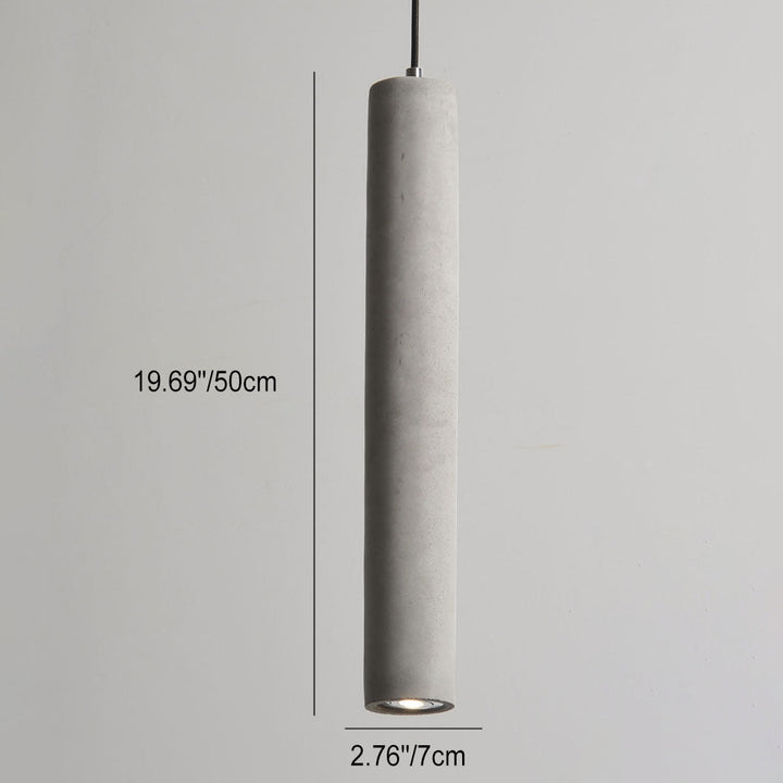 Lisslune | StoneCast Industrial Cylinder Pendant Light made of Concrete | 1 Light | Smooth or Rough Surface