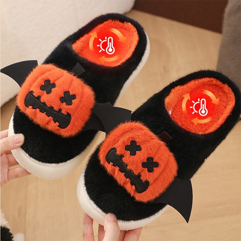 Lisslune | Spicy Feathered Pumpkin Slippers for Cozy Nights