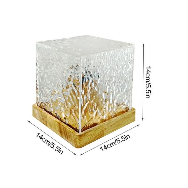 Lisslune | Nordic Glass Cube Lamp with Ambient Light