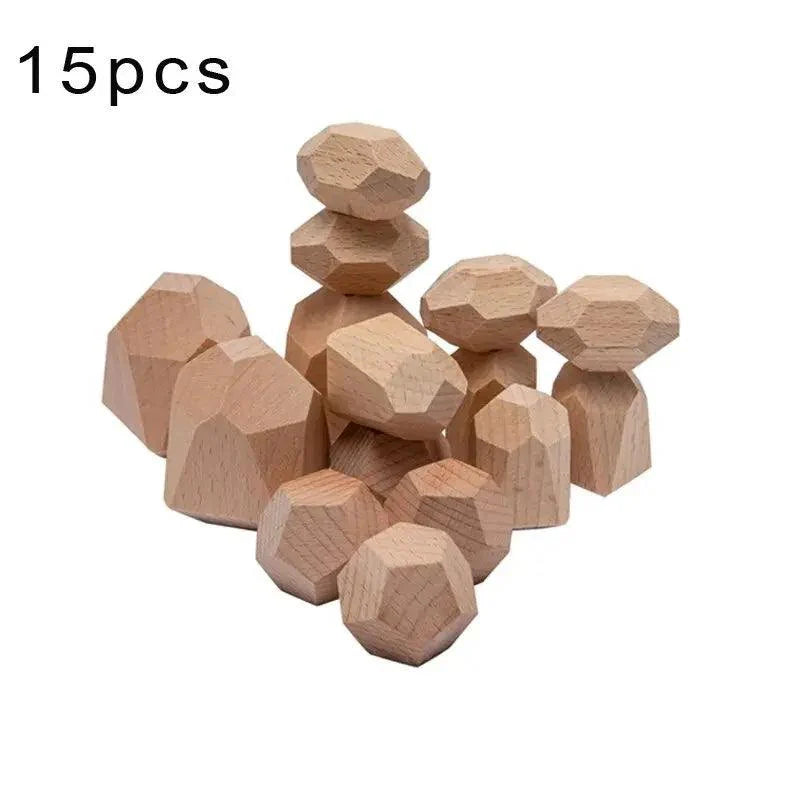 Lisslune | Colorful Wooden Building Blocks Set for Creative Learning and Logical Development