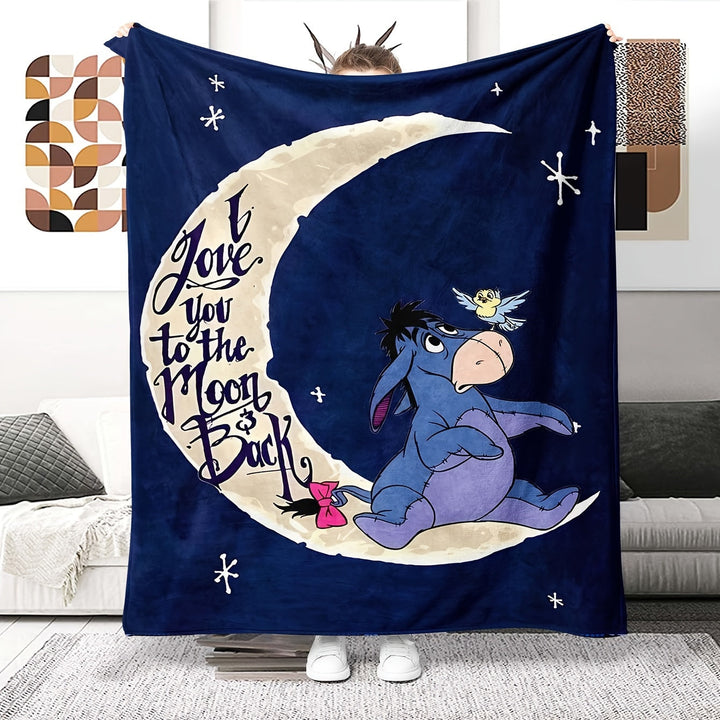 Lisslune | Soft fleece blanket with Eeyore design - Available in multiple sizes for all seasons