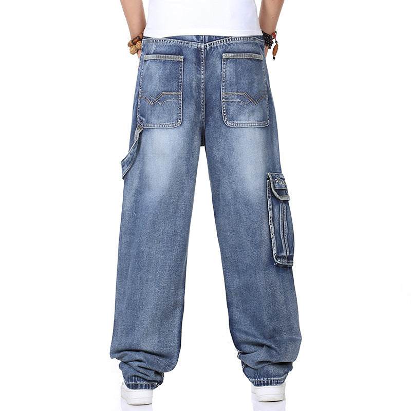 Men's Casual Cargo Jeans in Plus Size Cut Lisslune