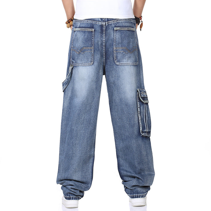 Men's Casual Cargo Jeans in Plus Size Cut Lisslune
