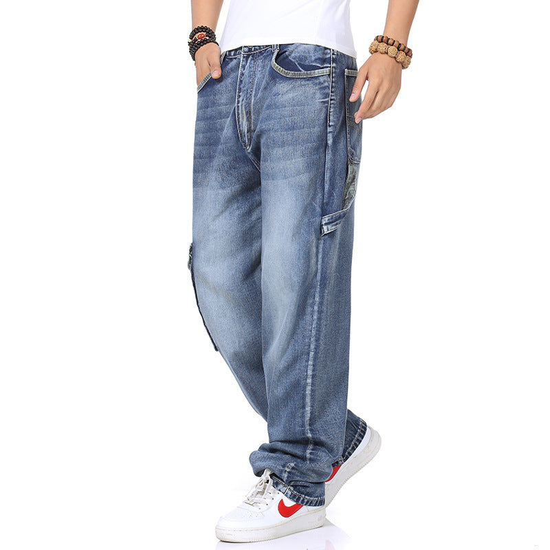 Men's Casual Cargo Jeans in Plus Size Cut Lisslune
