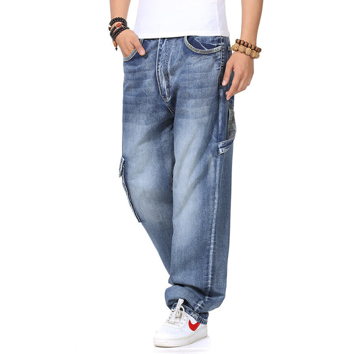 Men's Casual Cargo Jeans in Plus Size Cut Lisslune