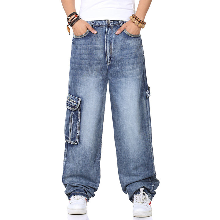 Men's Casual Cargo Jeans in Plus Size Cut Lisslune