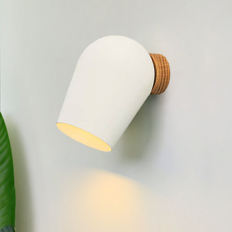 Lisslune | Dome Wall Light with White Metal Shade 1 Light Nordic Wall Lighting for Nightstand