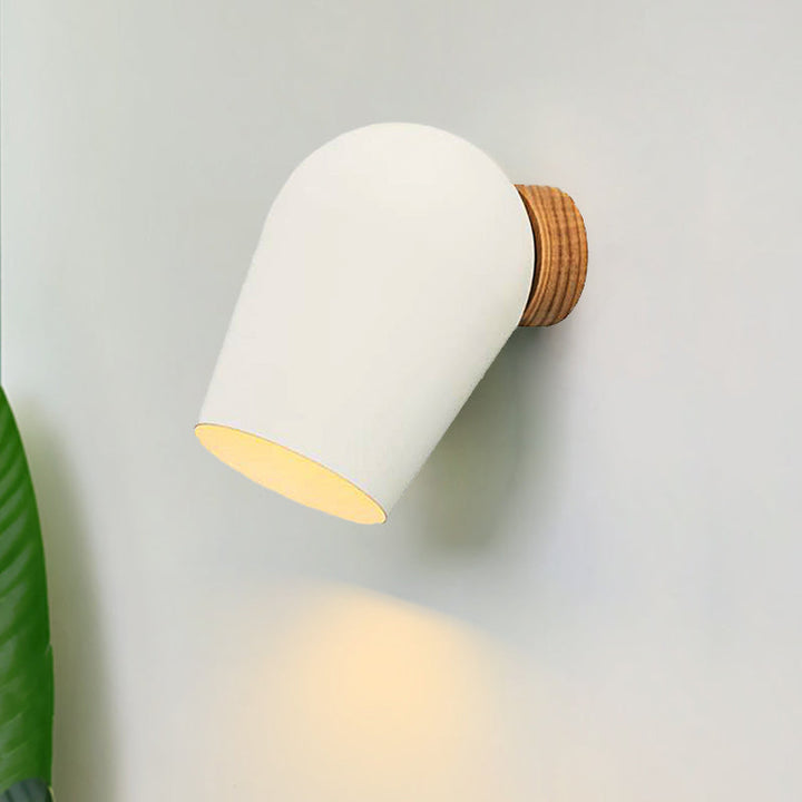 Lisslune | Dome Wall Light with White Metal Shade 1 Light Nordic Wall Lighting for Nightstand