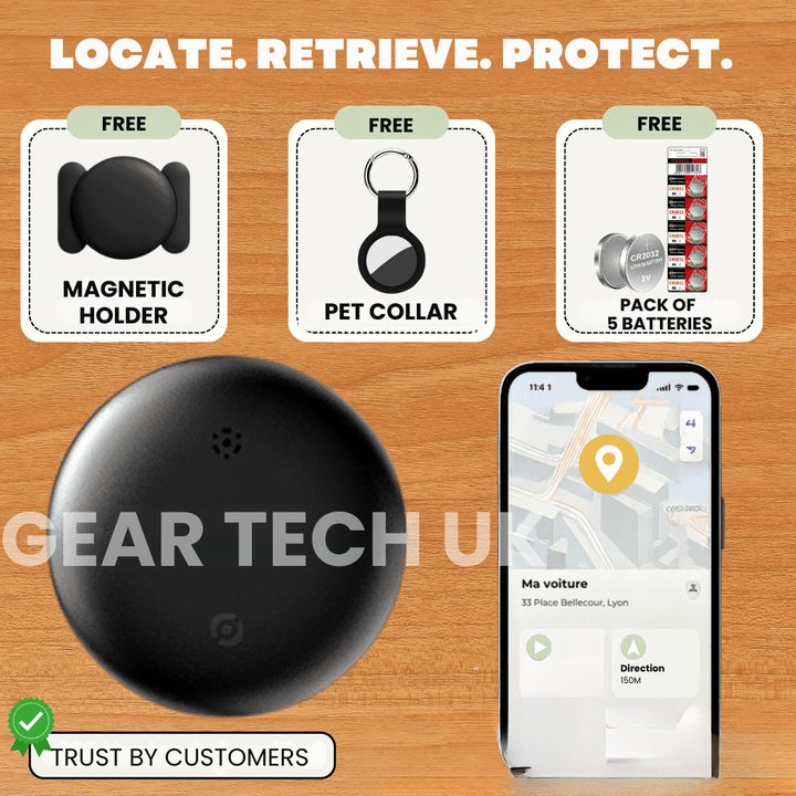 Lisslune | GPS Tracker for Motorcycles | No Subscription, Compatible with Android & iOS for Real-Time Location Tracking