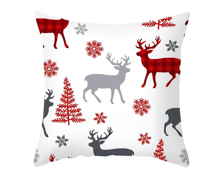 Lisslune | Christmas Cushion Cover – Festive Santa & Elk Design for Holiday Decor & Perfect New Year Gift