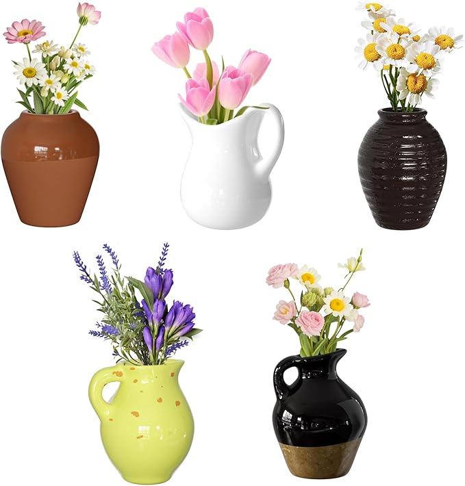 Lisslune | 3-piece set mini plant vases magnets for decorative and fresh accents