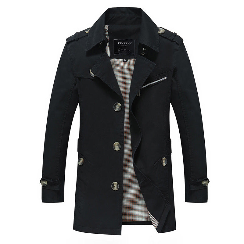 Men's casual trench jacket with practical pockets and modern design Lisslune