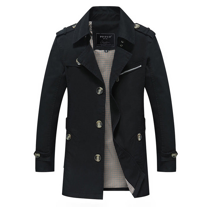 Men's casual trench jacket with practical pockets and modern design Lisslune
