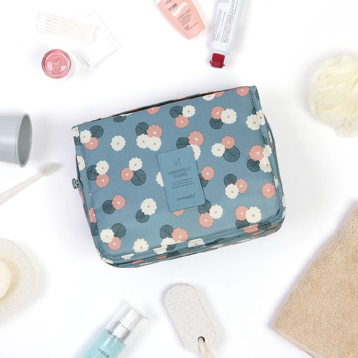 Lisslune | TravelEase – Water-repellent Cosmetic Bag with Hook and Compartments | Travel Toiletry Bag