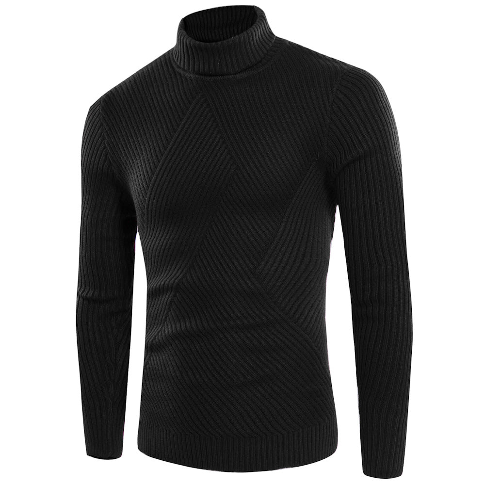 Men's stylish turtleneck sweater with textured design Lisslune