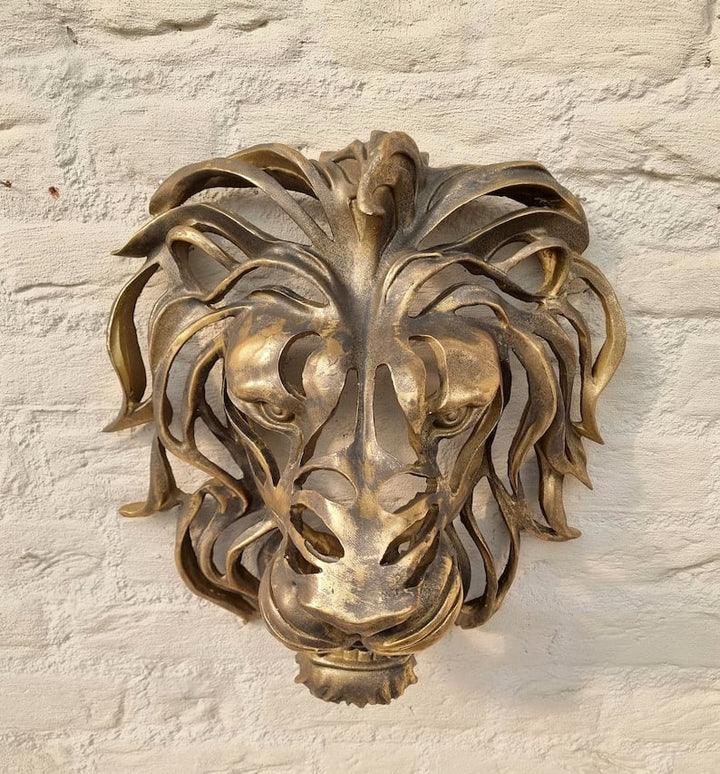 Lisslune | Rare Find-Large Lion Head Wall Mounted Art Sculpture