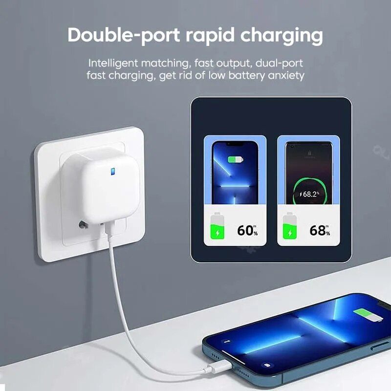 Lisslune | 20W USB-C Fast Charger with Quick Charge 3.0 - Universal Adapter for Mobile Phones