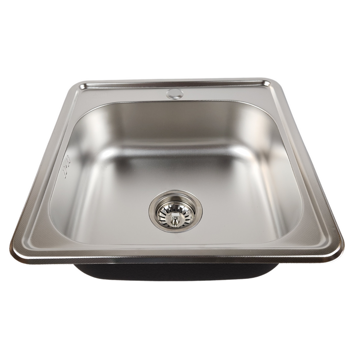 Lisslune | Single Basin Kitchen Sink Micro Len 48x48 + Trap