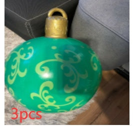 Lisslune | Inflatable Christmas Ball Outdoor Decoration 60cm – Weather Resistant PVC Christmas Decoration