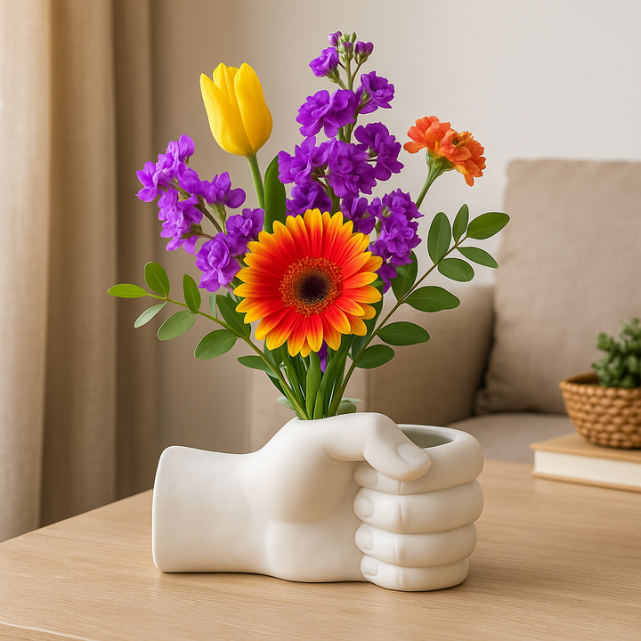 Lisslune | Artistic Hand Gesture Ceramic Tabletop Flower Vase