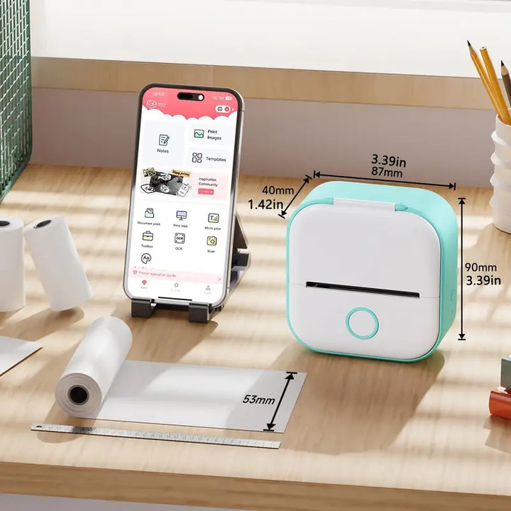 Lisslune | Mini Wireless Pocket Printer – Portable Bluetooth Thermal Printer for Photos, Labels & Notes