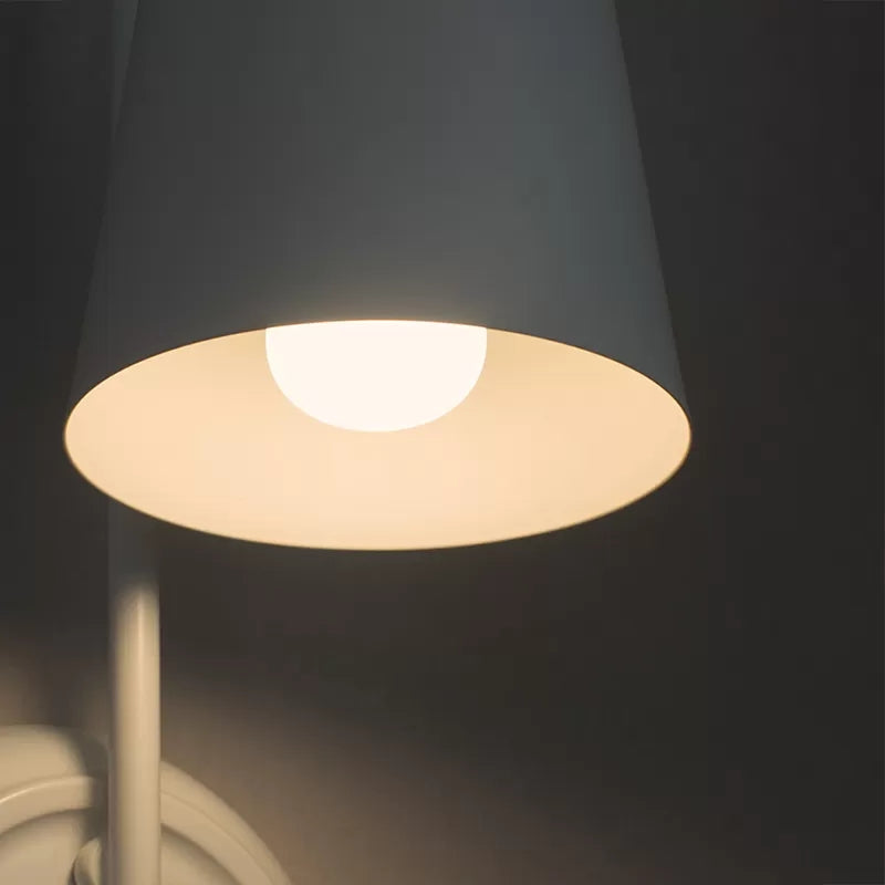 Skørter | White small angel wall light with bucket shade 1 head metal wall light for living room