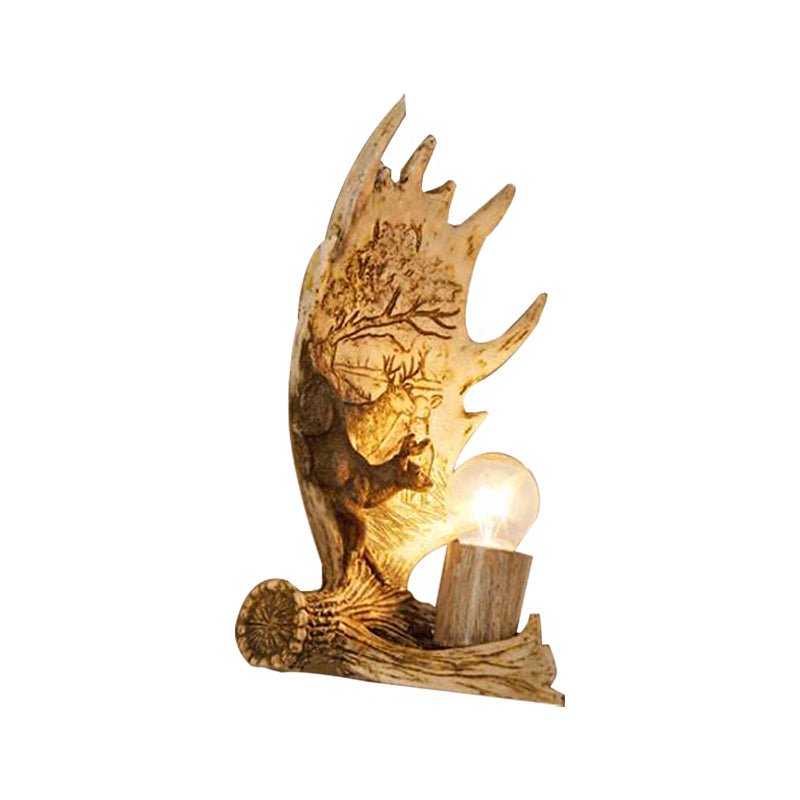 Lisslune | 1 Light Marble Wall Light Modern Style Bronze Cylinder Dining Room Wall Light with Moose