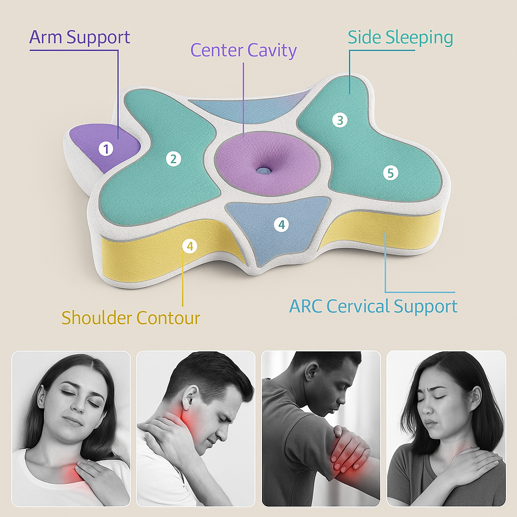 Lisslune | Butterfly Shaped Memory Foam Ergonomic Pillow