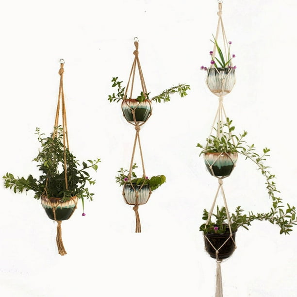 Lisslune | Macrame Plant Hanger Made of Cotton Rope – Stylish Suspension for Pots