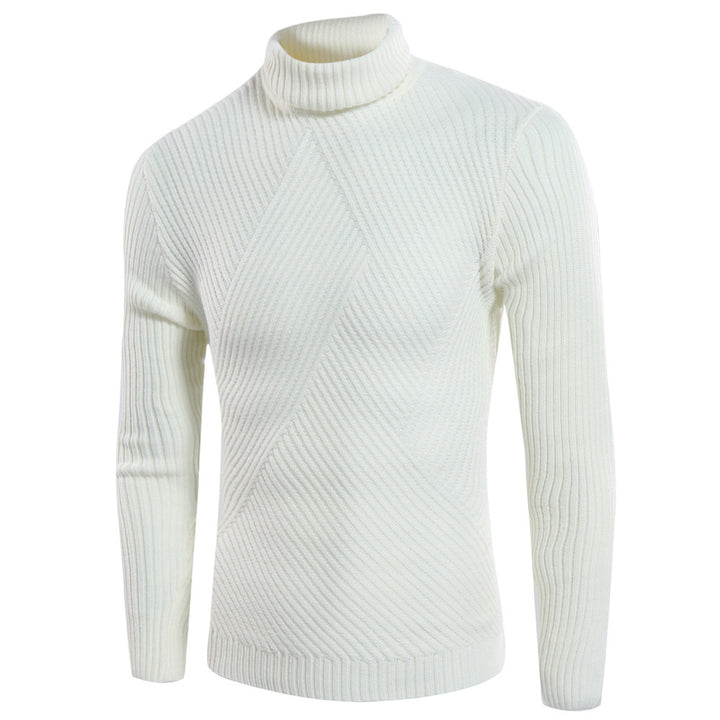 Men's stylish turtleneck sweater with textured design Lisslune