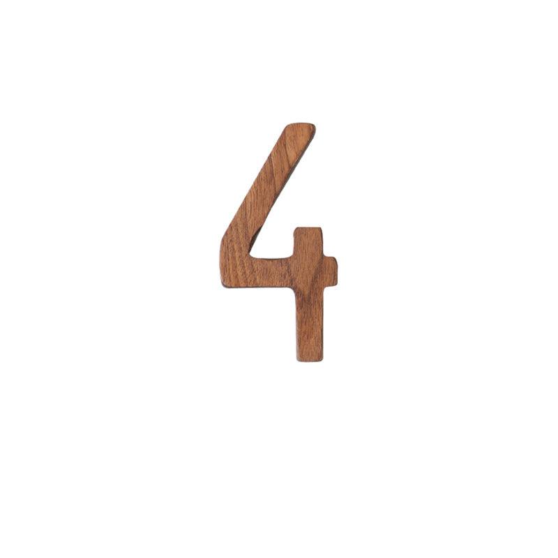 Lisslune | Elegant Black Walnut Nordic House Number