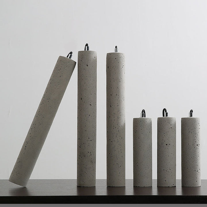 Lisslune | StoneCast Industrial Cylinder Pendant Light made of Concrete | 1 Light | Smooth or Rough Surface
